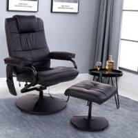 Homcom Massage Chair and Ottoman PU Leather Black 120 kg