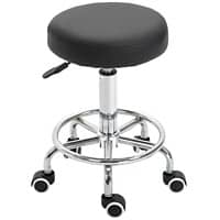 Vinsetto Round Leather Salon Working Beautician Stool Black