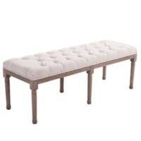 Homcom Bed End Side Chaise Lounge Sofa Stool Padded Beige