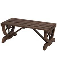 Outsunny Garden Rustic Wooden Bench Brown