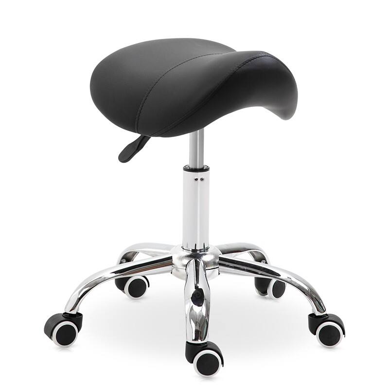 HOMCOM Salon Stool Bonded leather Black 520 x 530 x 610 mm