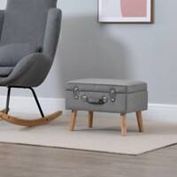 Homcom Elegant Velvet Footstool Pouffe Storage Grey