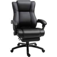 Vinsetto Executive Home Office Chair High Back PU Leather Recliner, with  Foot Rest, Black