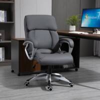 Vinsetto High Back Home Office Chair Swivel Executive PU Leather Chair, Deep Grey