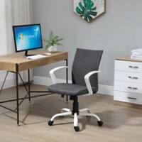 Vinsetto Office Chair Linen Swivel Computer Desk Chair Home Study Task Chair, Deep Grey