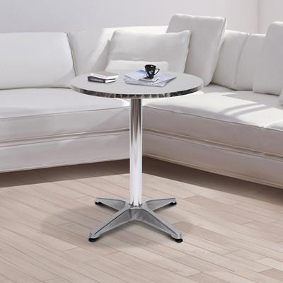 Homcom Aluminum Bistro Bar Table Round Tabletop Stainless Steel 600 x 600 x 1,100 mm