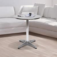 Homcom Aluminum Bistro Bar Table Round Tabletop Stainless Steel 600 x 600 x 1,100 mm