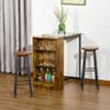 Homcom Set of 1 Industrial Style Bar Table and 2 Stools Rustic Brown 910 x 490 x 910 mm