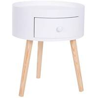 Homcom Modern Round Coffee Table with Drawer White 280 x 225 x 950 mm