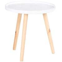 Homcom Flower Side Table with Saucer Top White 400 x 40.5 x 405 mm