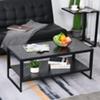 Homcom Two-Tier Laminate Marble Print Coffee Table with 2 Shelves Black 1,060 x 47 x 470 mm