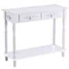 Homcom Table with Storage Shelves and Drawers White 840 x 330 x 705 mm