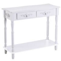 Homcom Table with Storage Shelves and Drawers White 840 x 330 x 705 mm
