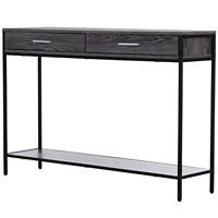 Homcom Industrial Table with Two Drawer Grey Tone Effect 1,200 x 81.5 x 815 mm