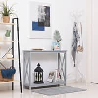 Homcom 2 Tier X-Design Table with Storage Shelf Grey 395 x 31.75 x 3,175 mm