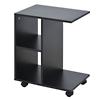 Homcom Freestanding Table with 2 Shelves Black 450 x 58 x 580 mm