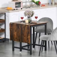 Homcom Foldable Dining Table Rustic Brown 1,180 x 76.5 x 765 mm