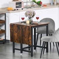 Homcom Foldable Dining Table Rustic Brown 1,180 x 76.5 x 765 mm