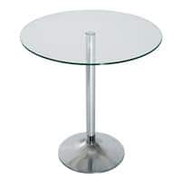Homcom Round Table Bar with Black Tempered Glass Top 700 x 74.5 x 745 mm