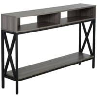 Homcom Table with 3 Compartments Grey, Black 1,200 x 75 x 750 mm