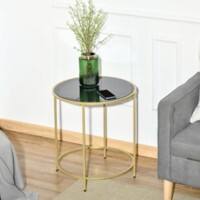 Homcom Round Side Table with Gold Metal Base 500 x 56 x 560 mm