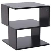 Homcom Modern Square 2 Tier Coffee Table Black 400 x 400 x 430 mm