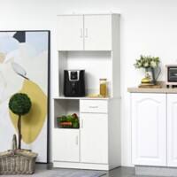 Homcom Modern Kitchen Cupboard with Hutch Microwave Shelf