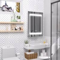 Kleankin Bathroom LED Lighted Mirror Cabinet with Storage Shelves Touch Switch