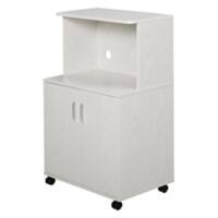 Homcom Kitchen Storage Unit Microwave Cart Trolley with Cabinet White