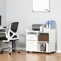 Vinsetto Filing Cabinet Mobile Printer Stand with Adjustable Shelf White
