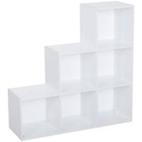 Homcom Cabinet Closet Organiser Bookcase 6 Cube with 3-Tier Shelf White