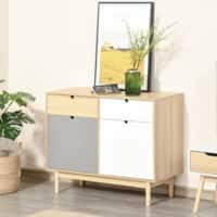 Homcom Sideboard Storage Cupboard with Drawers Multicolour