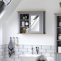 Kleankin Bathroom Mirror Cabinet Organizer with Adjustable Shelves