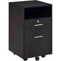 Vinsetto Mobile File Cabinet Lockable Documents Storage with 5 Wheels Black