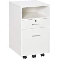 Vinsetto Mobile File Cabinet Lockable Documents Storage 395 x 400 x 600 mm 5 Wheels White