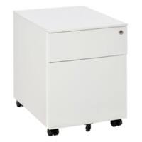 Vinsetto Mobile File Cabinet Steel Lockable with Pencil Tray White