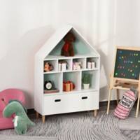 Homcom Kids Bookshelf Chest with Drawer Cubes Baby Toy Wood Organizer