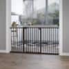 PawHut Retractable Pet Safety Gate Barrier with 3 Extensions and Adjustable Screws Black 76.2 x 152.3 cm