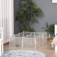 PawHut Pet Playpen DIY Small Animal Cage with 12 Panels White