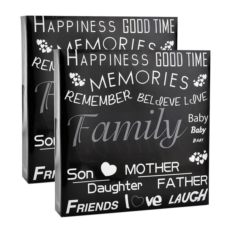 ARPAN Photo Album CL-6828-X2 Black Pack of 2