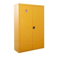 GPC Hazardous Substance Floor Cupboard Double Door with 3 Shelves Yellow 1200 x 460 mm