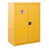 GPC Hazardous Substance Floor Cupboard Double Door with 2 Shelves Yellow 900 x 460 mm