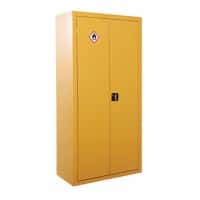 GPC Hazardous Substance Floor Cupboard Double Door with 3 Shelves Yellow 900 x 460 mm