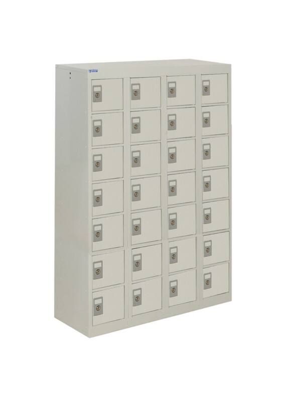 GPC Personal Effect Locker 7 Doors 4 nests Key lock 900 x 380 x 1,285 mm Grey