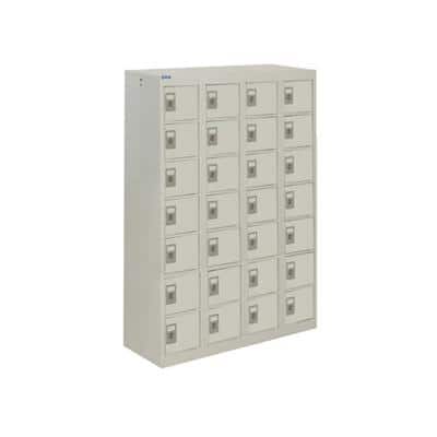 GPC Personal Effect Locker with 28 Compartments Grey Body Grey Doors 1285 x 900 x 380 mm