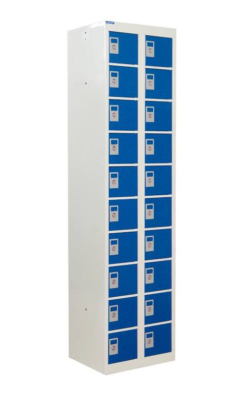 GPC Personal Effect Locker 10 Doors 2 nests Key lock 450 x 380 x 1,800 mm Grey