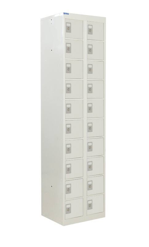 GPC Personal Effect Locker 10 Doors 2 nests Key lock 450 x 380 x 1,800 mm Grey