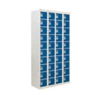 GPC Personal Effect Locker with 40 Compartments Grey Body Blue Doors 1800 x 900 x 380 mm