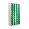GPC Personal Effect Locker with 40 Compartments Grey Body Green Doors 1800 x 900 x 380 mm