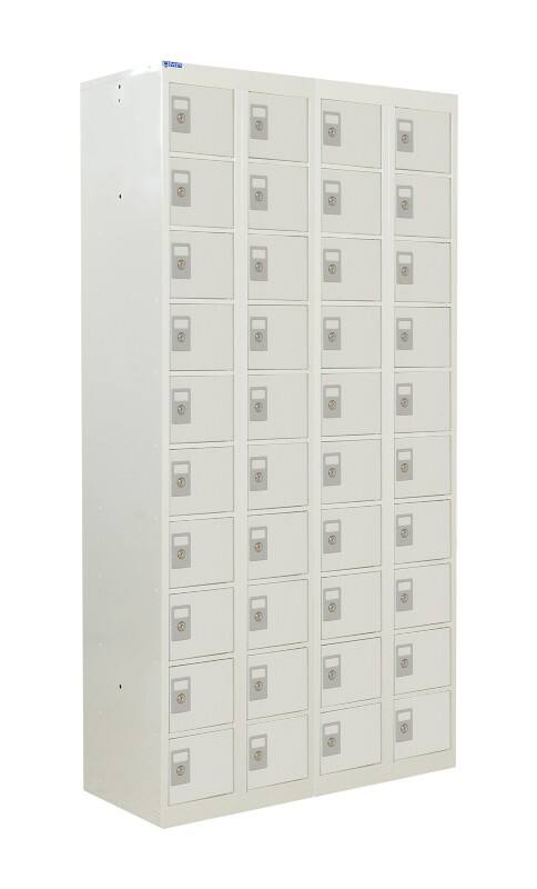 GPC Personal Effect Locker 10 Doors 4 nests Key lock 900 x 380 x 1,800 mm Grey